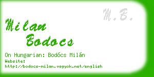 milan bodocs business card